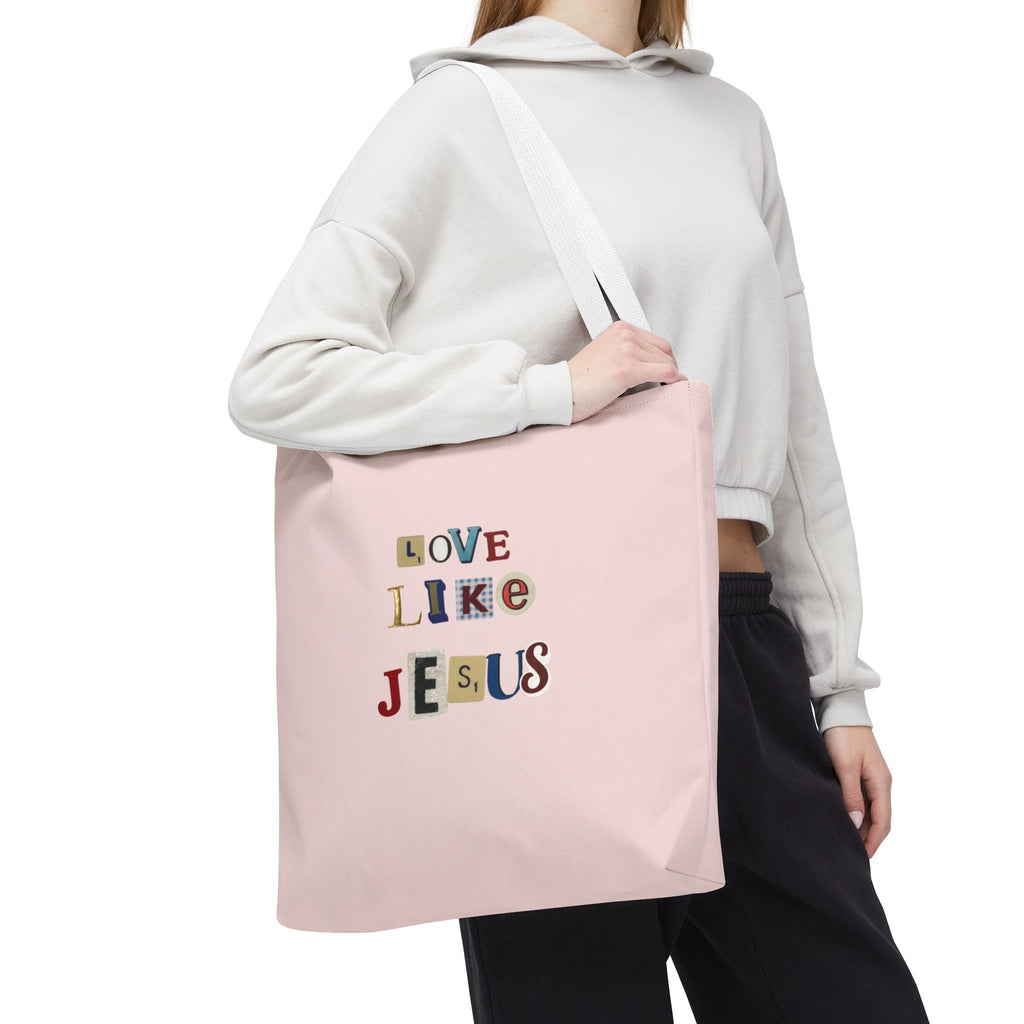 Love Like Jesus Tote Bag — Christian Inspirational Pink Everyday Tote