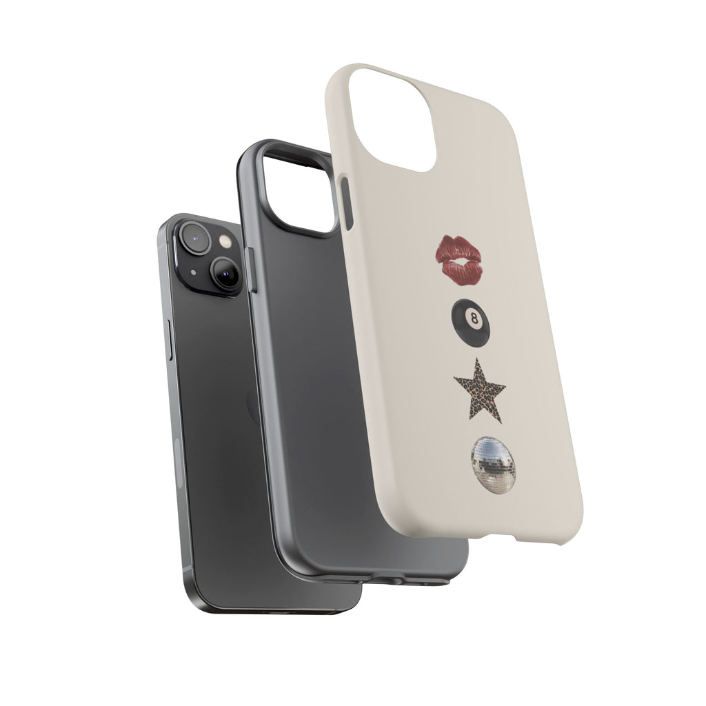 Kiss 8-Ball Star iPhone Case – Trendy Minimalist Protective Cover