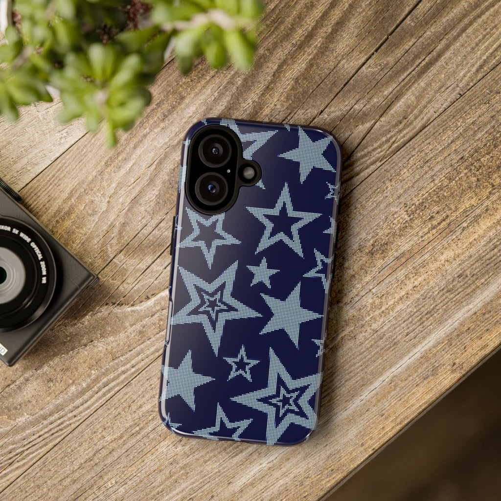 Navy Star Pattern Tough iPhone Case