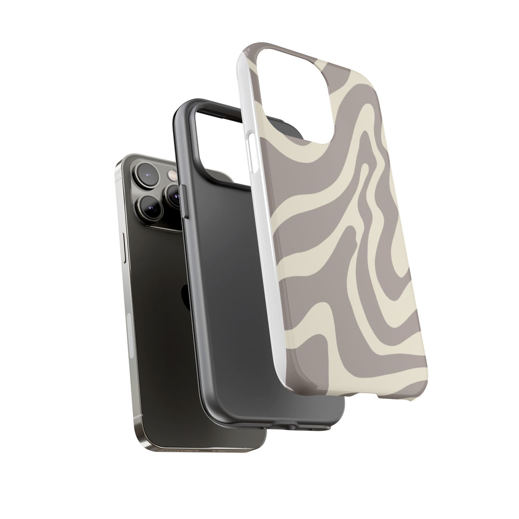 Neutral Zebra Print Tough iPhone Case
