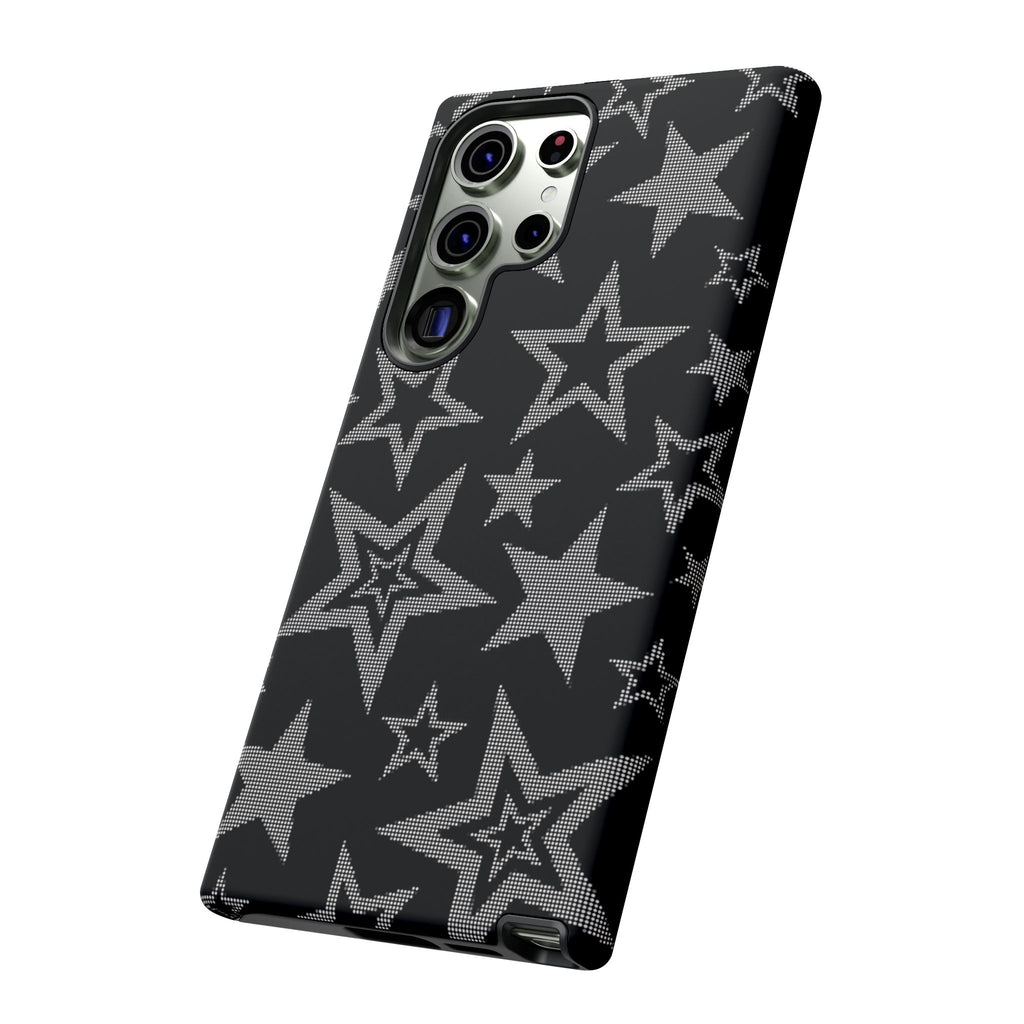 Black Star Pattern Tough Phone Case — Durable Protective Phone Cover