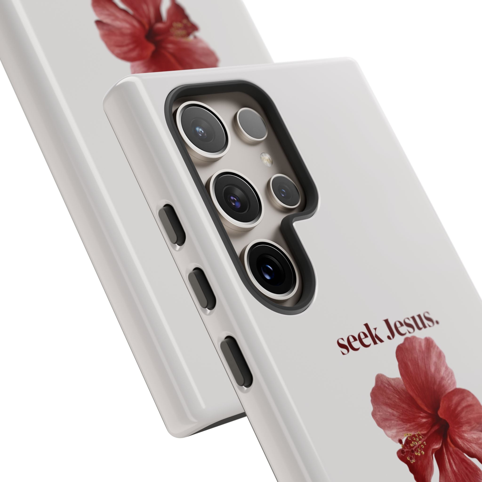 "seek Jesus." Floral Tough Protective Case