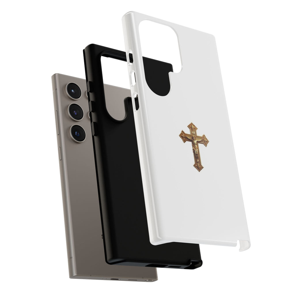 Gold Cross Tough Phone Case | Protective Cover