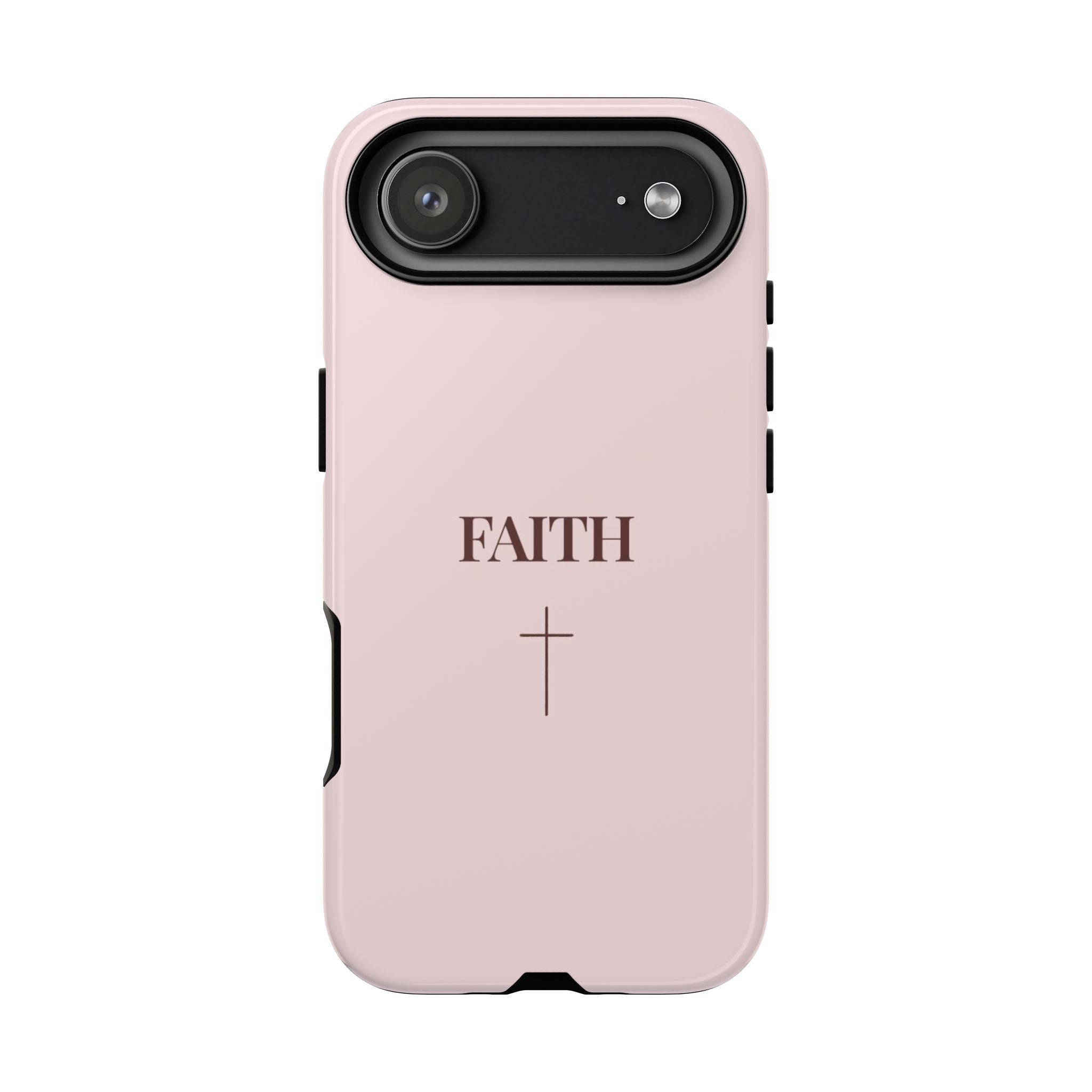 Faith Cross Tough Phone Case — Minimal Pink Christian iPhone Cover