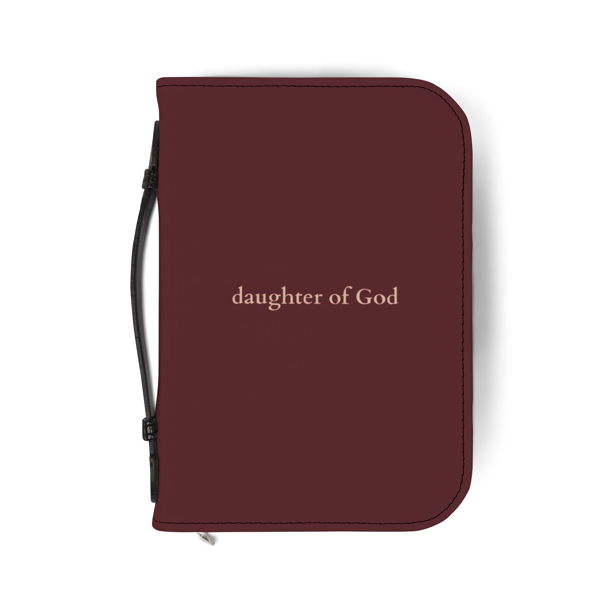 Daughter of God Zipper Bible Cover — Burgundy Case