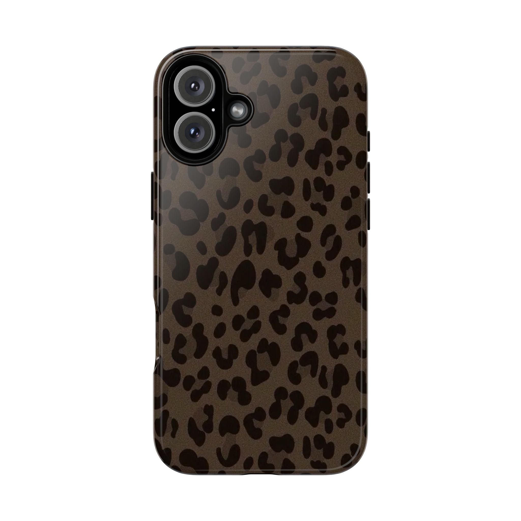 Leopard Print Tough iPhone Case — Durable Brown Animal Pattern Protective Cover