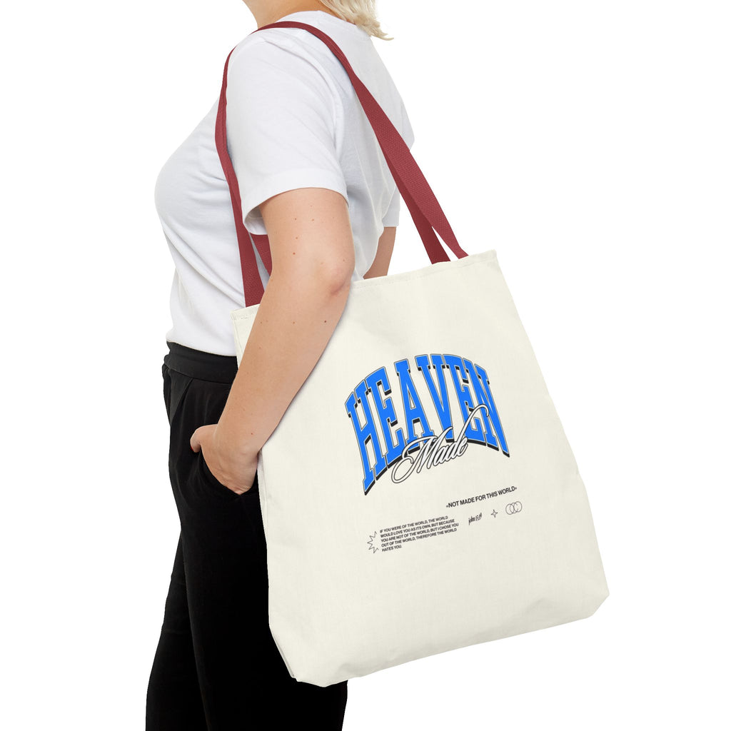 Heaven Music Tote Bag - Retro Blue Graphic All-Over Print