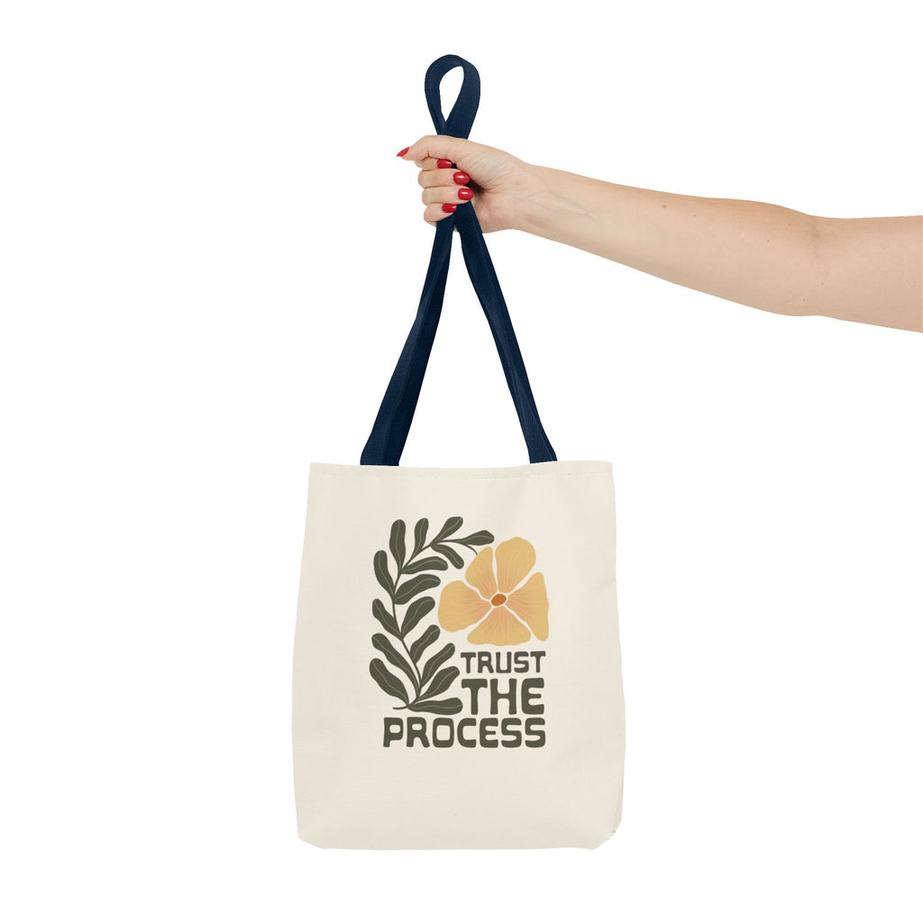 Trust The Process Floral Tote Bag — Inspirational Canvas Shopper