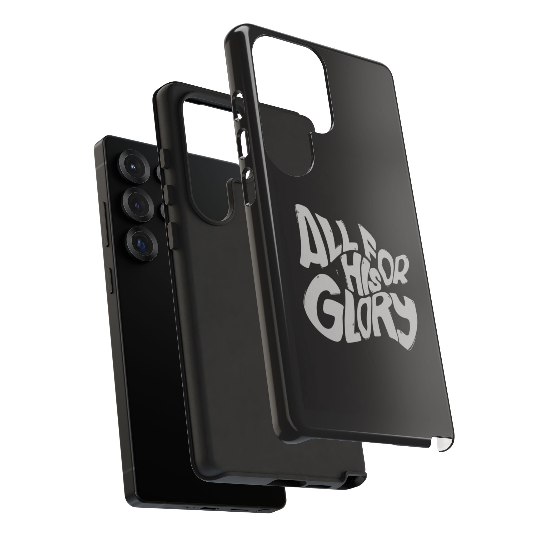 All For His Glory Phone Case — Christian Faith Script Protective Cover