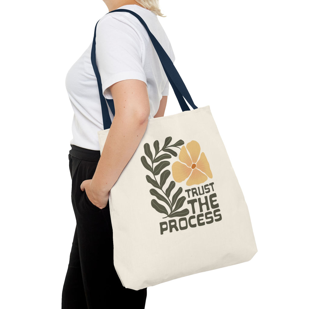 Trust The Process Floral Tote Bag — Inspirational Canvas Shopper