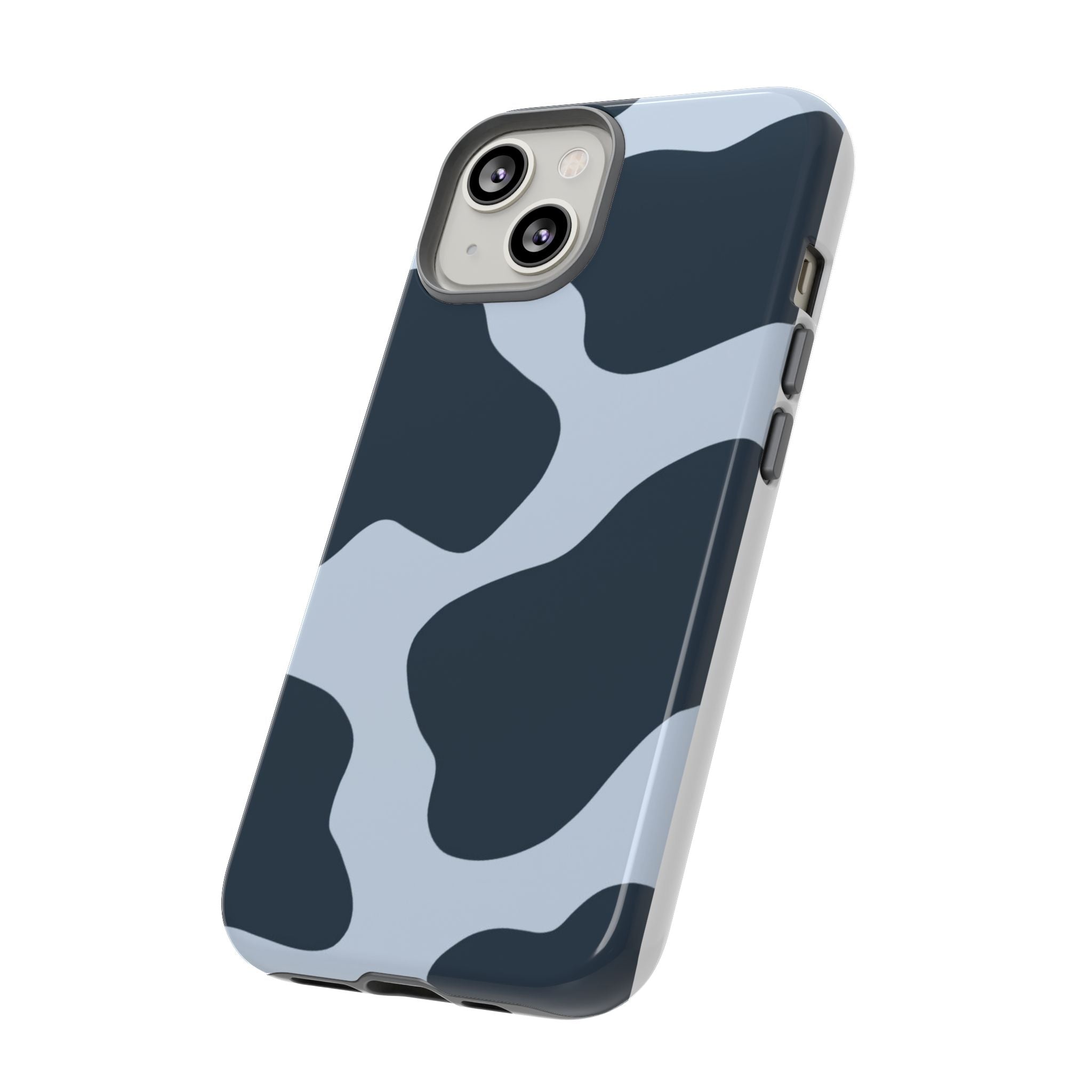 Cow Print Tough iPhone Case — Blue Black Abstract Pattern