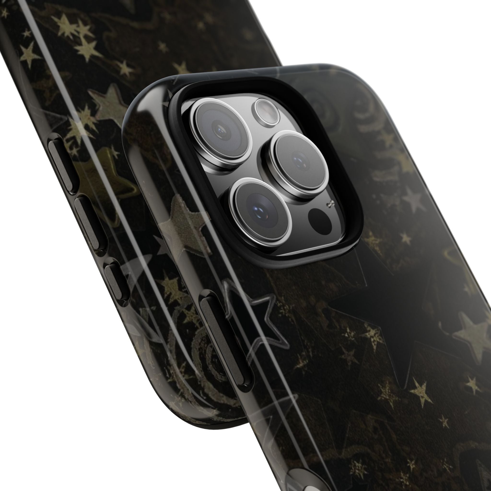 Black Starry iPhone Case – Protective Tough Case with Subtle Galaxy Pattern