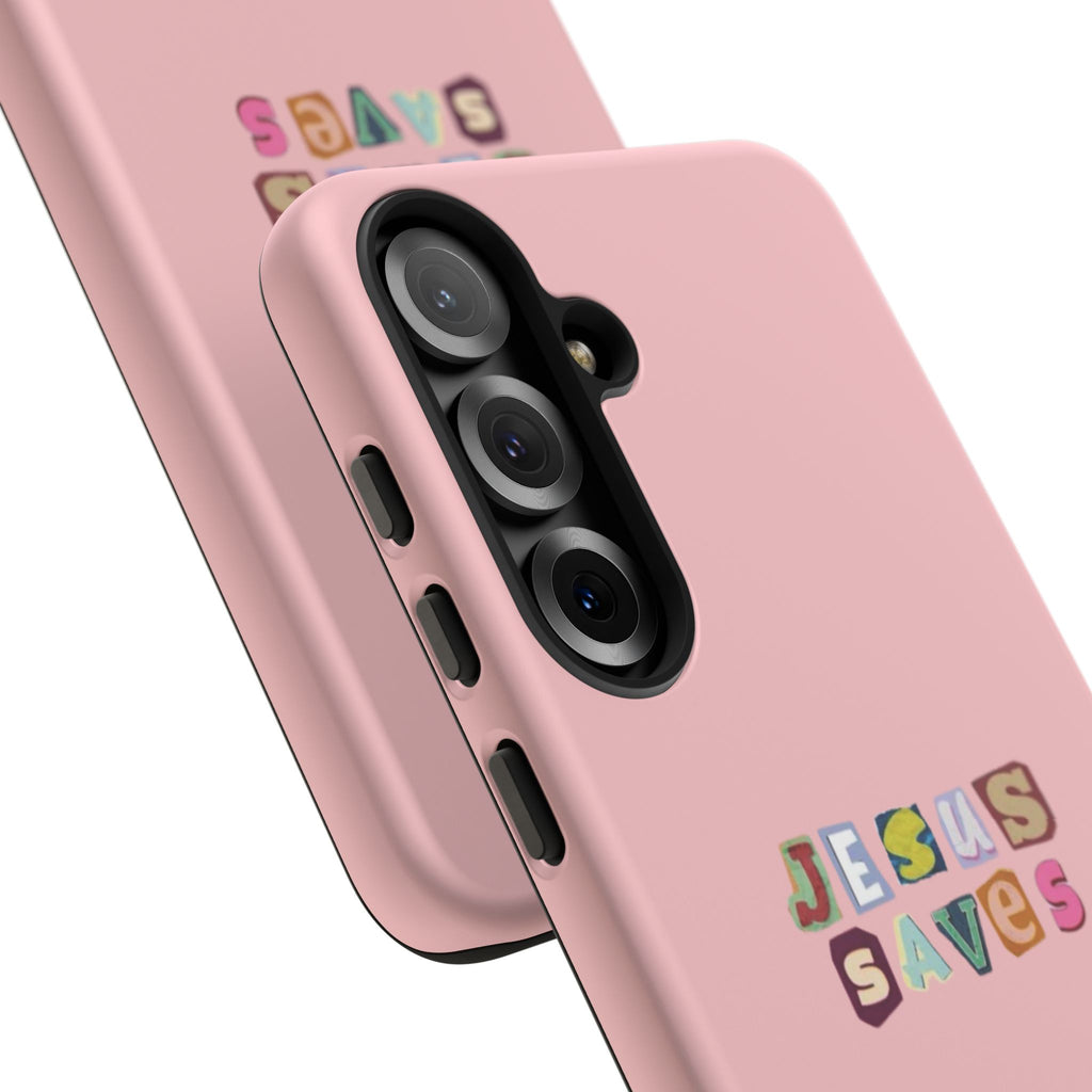 Jesus Saves Pink Tough Phone Case - Faith Protective Cover