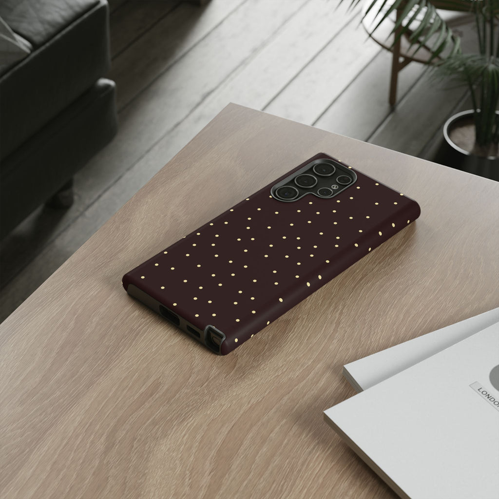 Brown Gold Polka Dot Tough Phone Case
