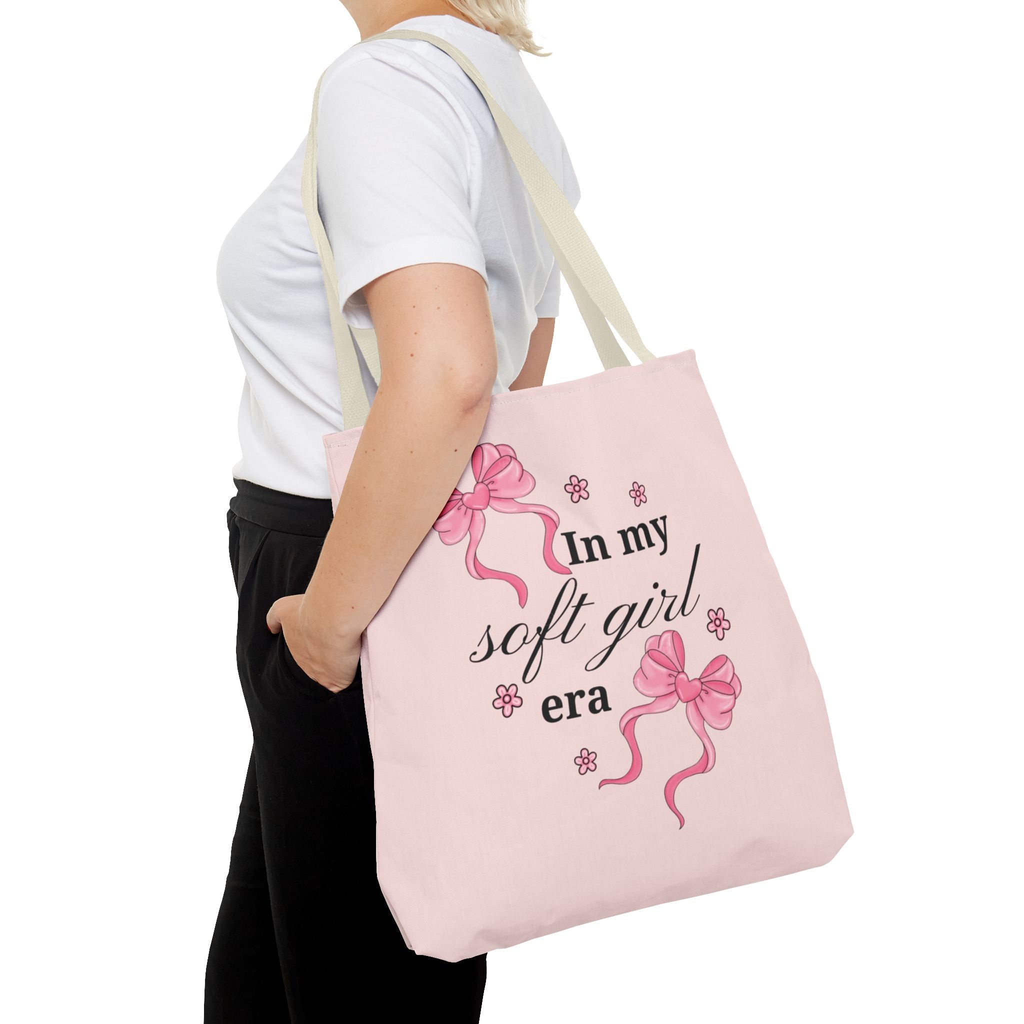 Tote Bag — "In My Soft Girl Era" Pink All-Over Print