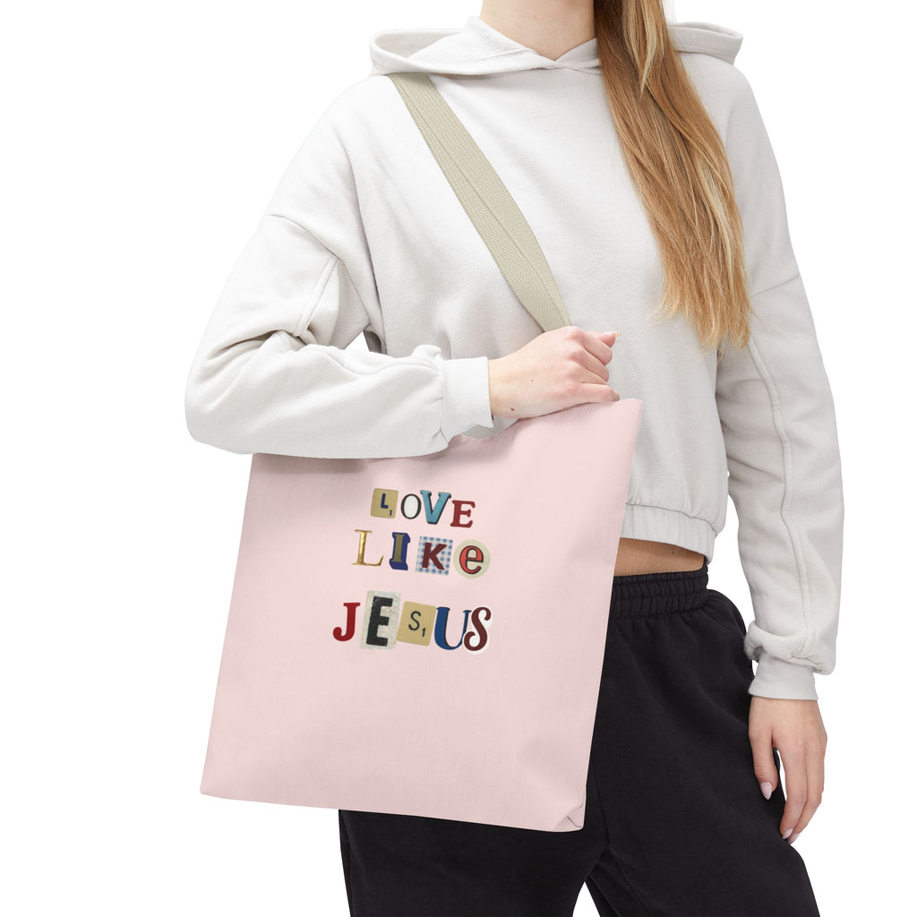 Love Like Jesus Tote Bag — Christian Inspirational Pink Everyday Tote