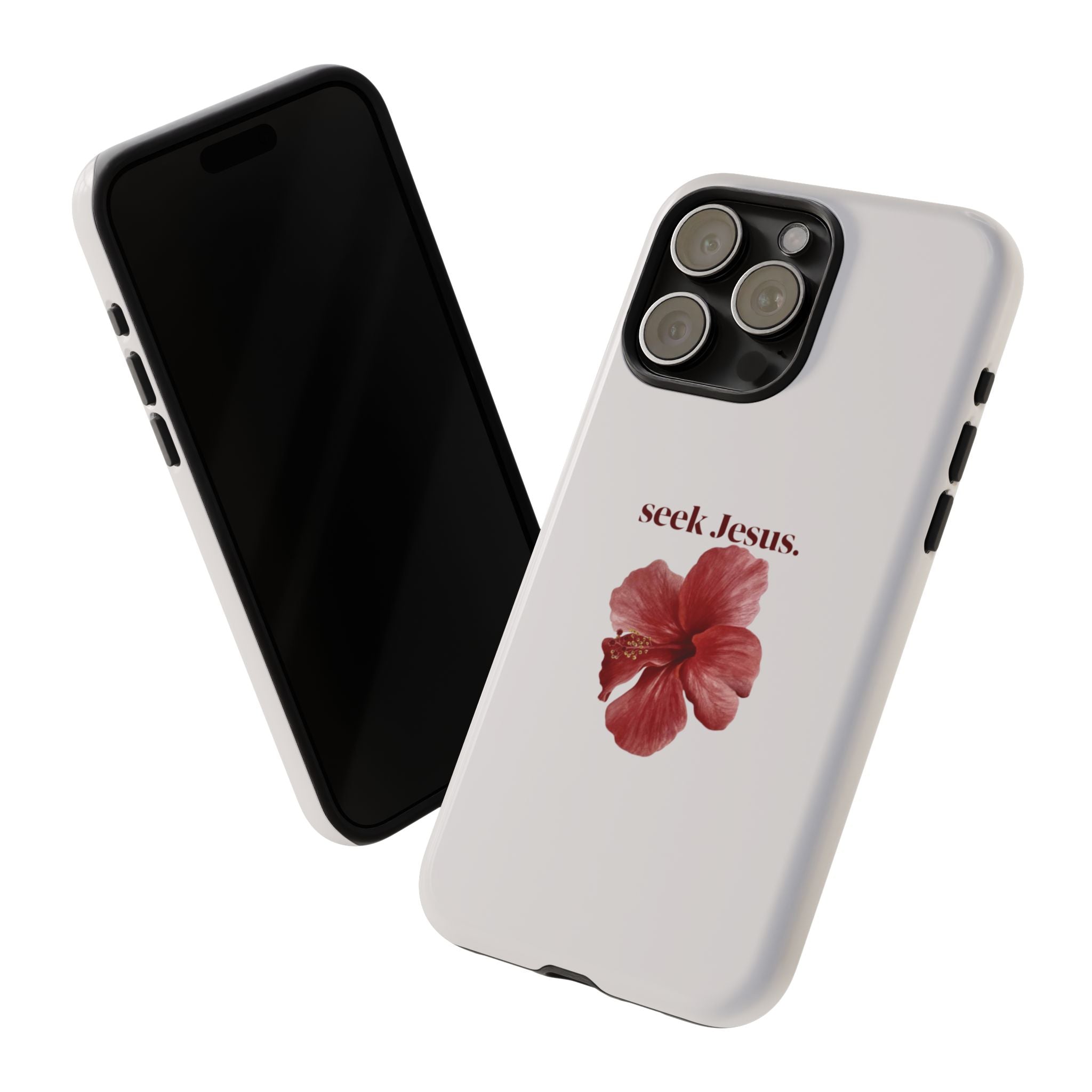 "seek Jesus." Floral Tough Protective Case