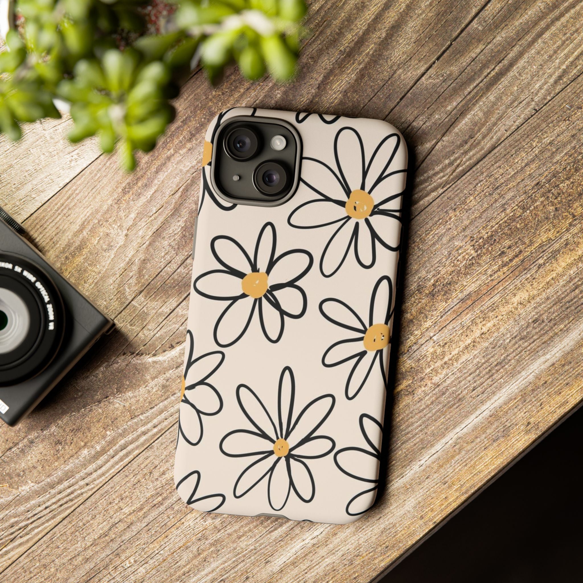Daisy Sketch iPhone Case — Floral Protective Phone Cover