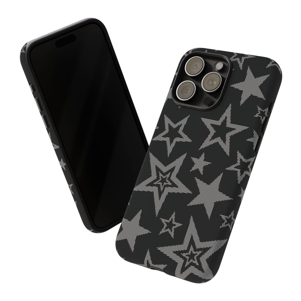 Black Star Pattern Tough Phone Case — Durable Protective Phone Cover