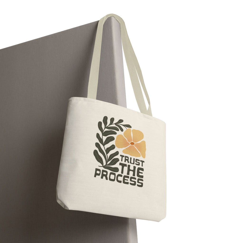 Trust The Process Floral Tote Bag — Inspirational Canvas Shopper