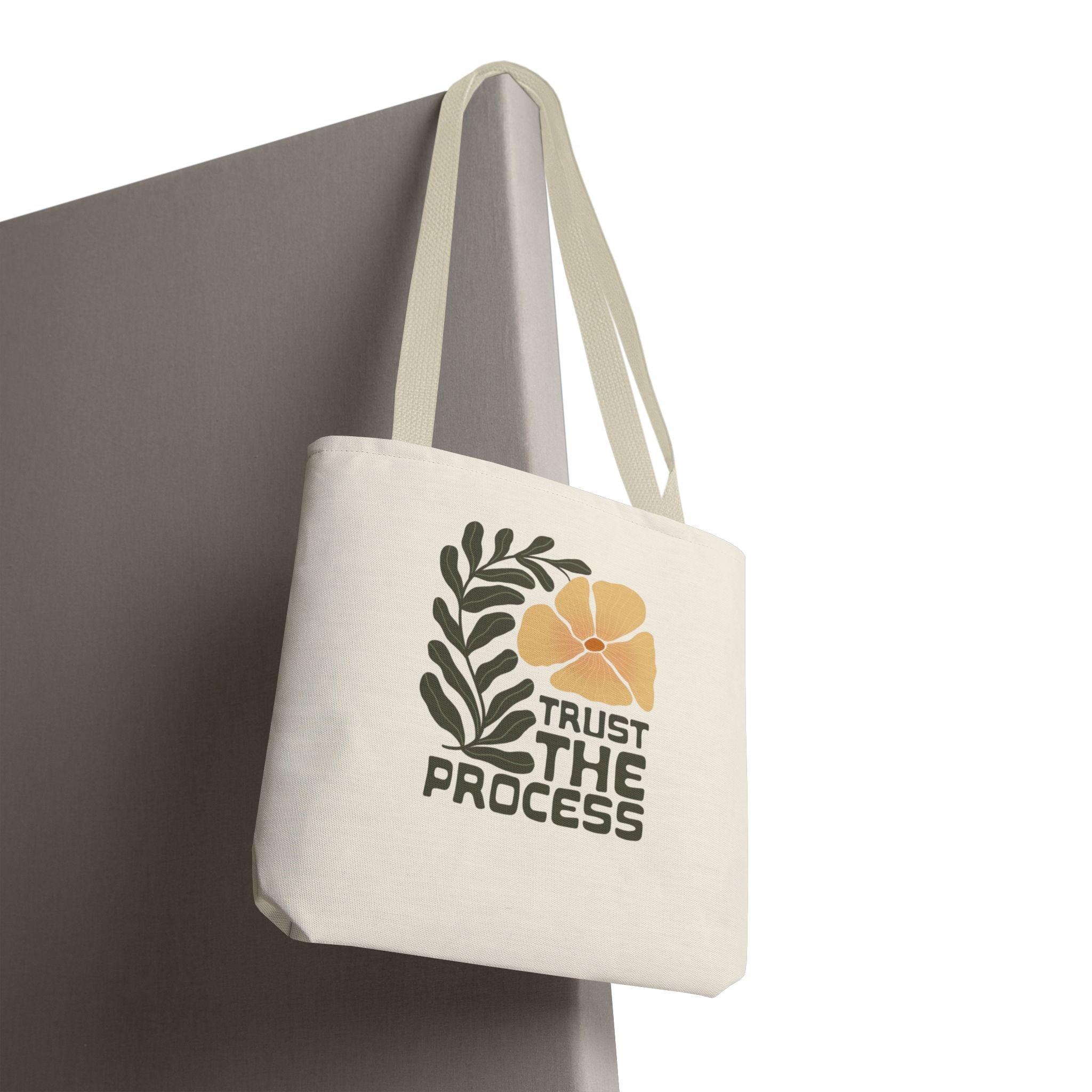 Trust The Process Floral Tote Bag — Inspirational Canvas Shopper
