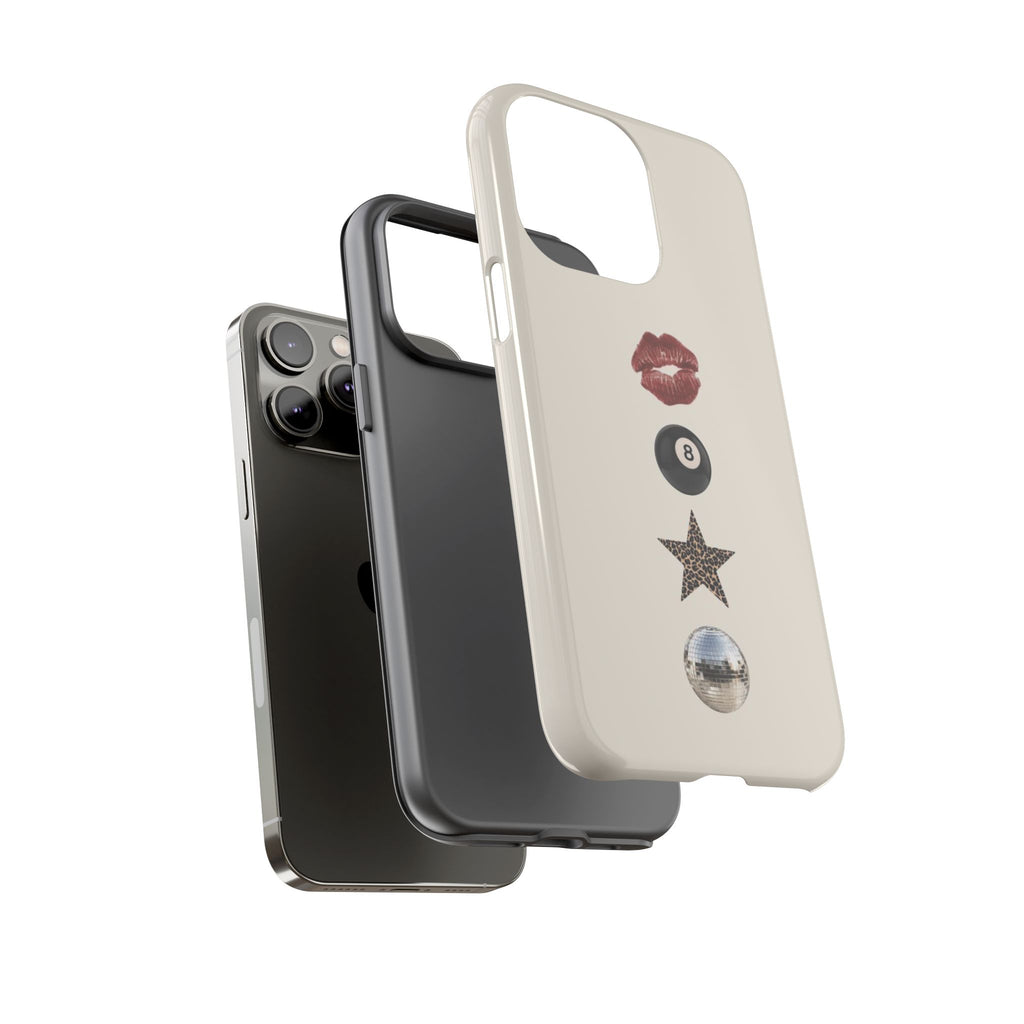 Kiss 8-Ball Star iPhone Case – Trendy Minimalist Protective Cover