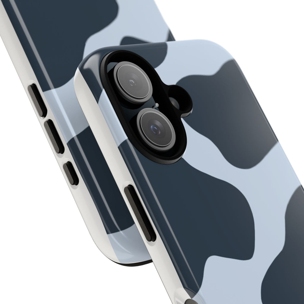Cow Print Tough iPhone Case — Blue Black Abstract Pattern