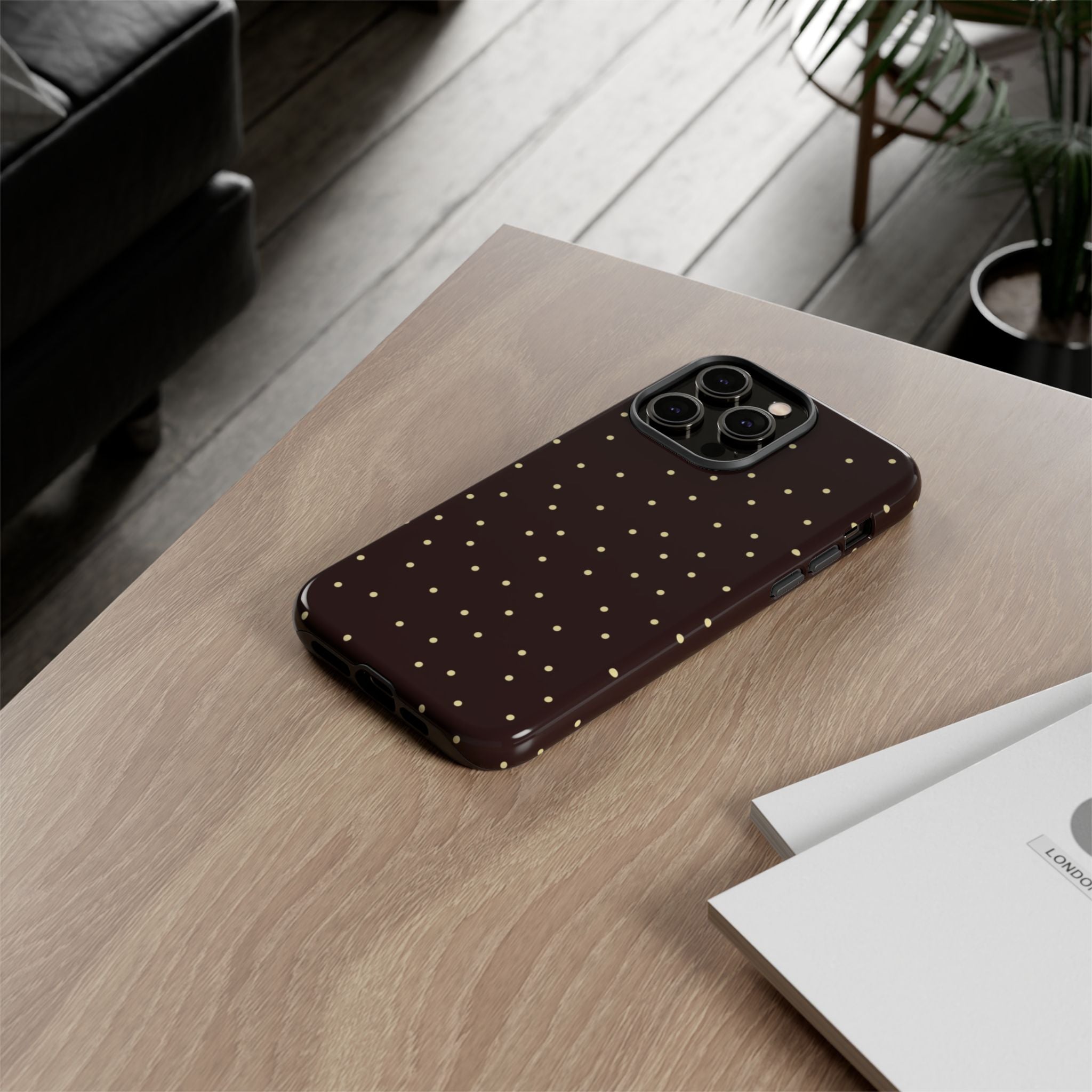 Brown Gold Polka Dot Tough Phone Case