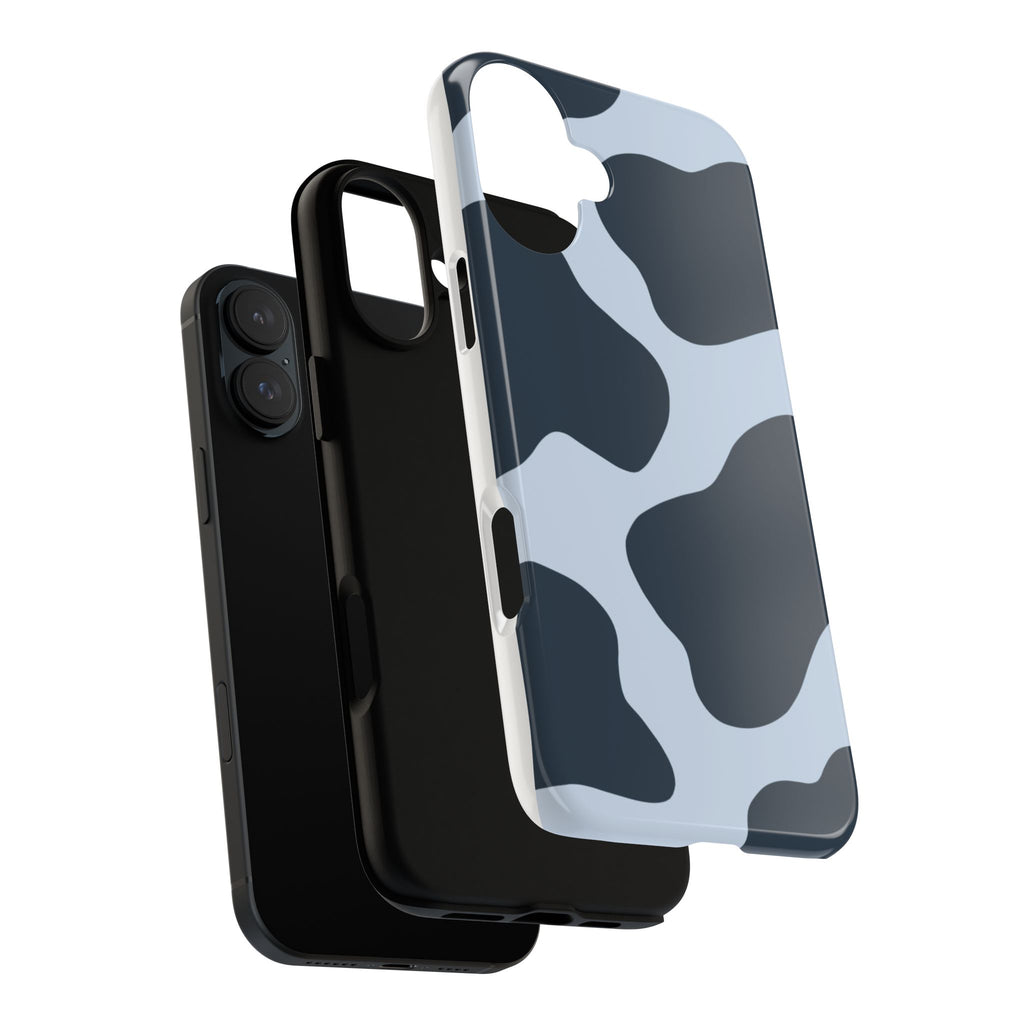 Cow Print Tough iPhone Case — Blue Black Abstract Pattern