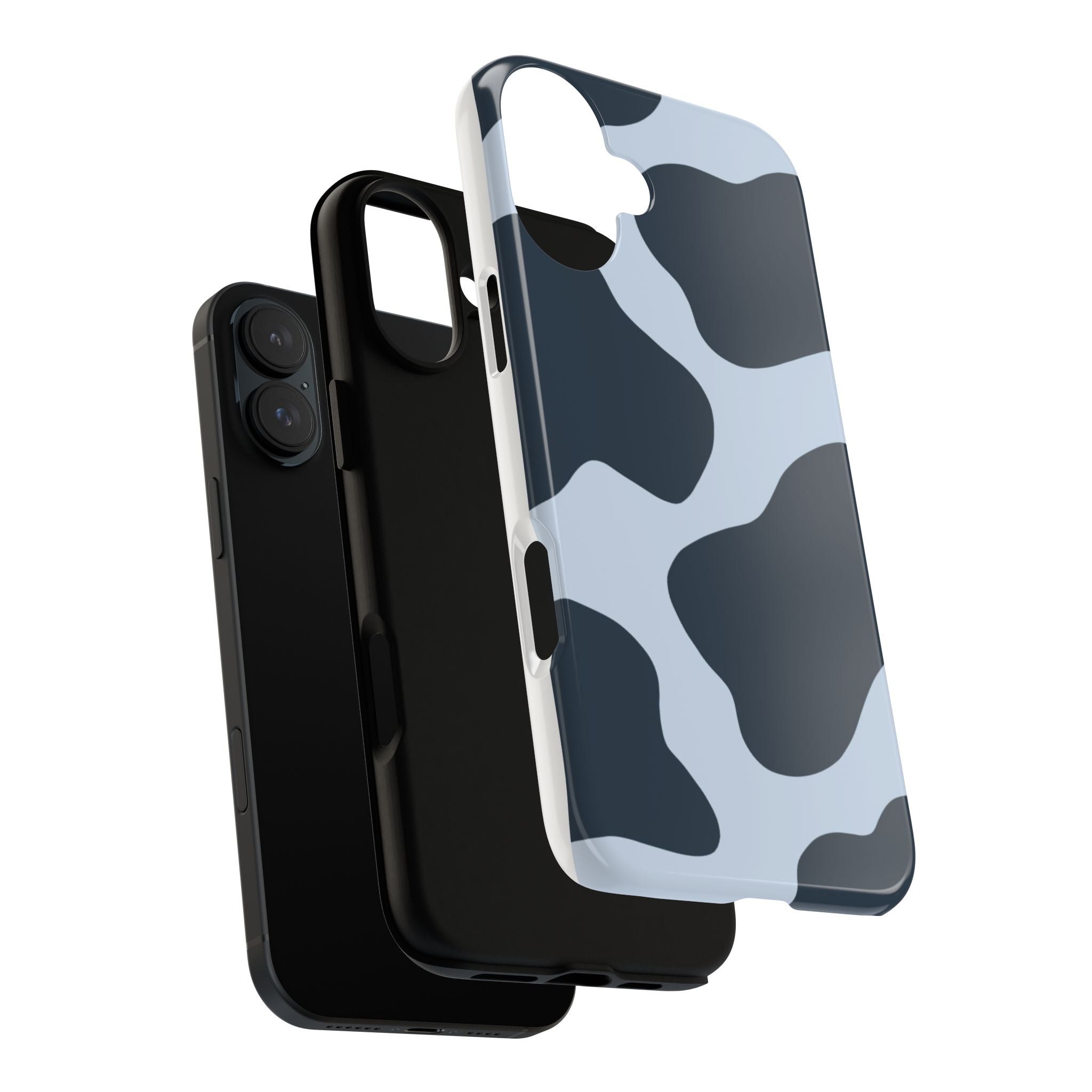 Cow Print Tough iPhone Case — Blue Black Abstract Pattern