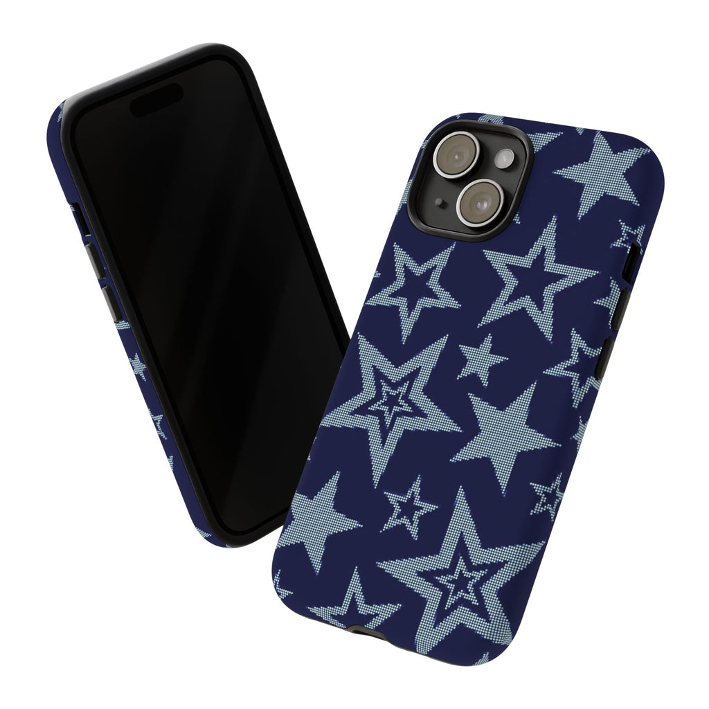 Navy Star Pattern Tough iPhone Case