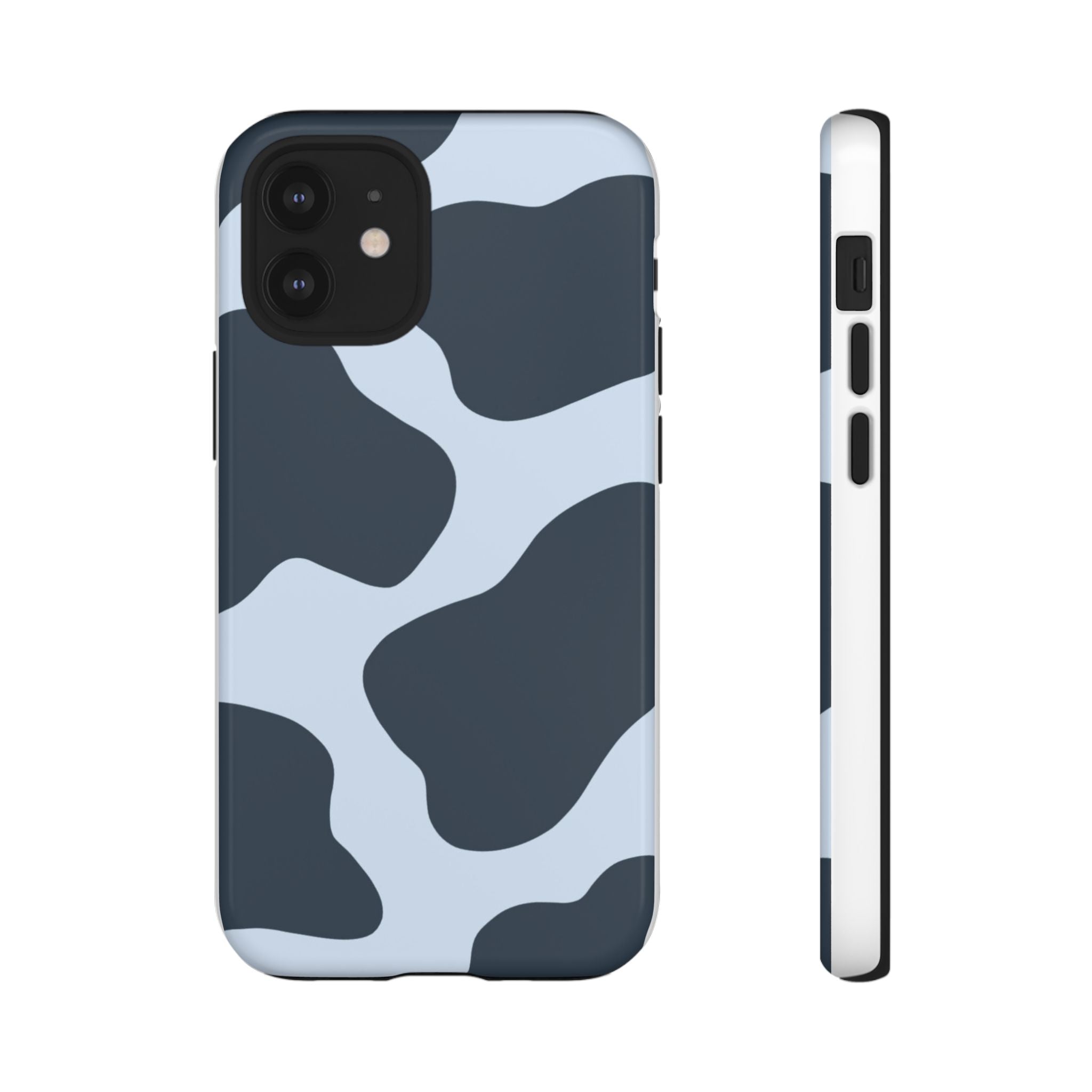 Cow Print Tough iPhone Case — Blue Black Abstract Pattern