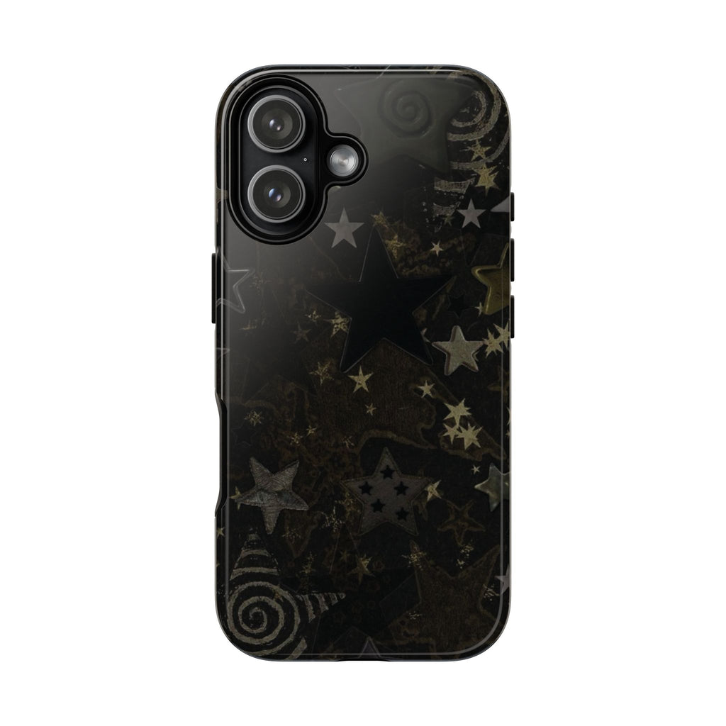 Black Starry iPhone Case – Protective Tough Case with Subtle Galaxy Pattern