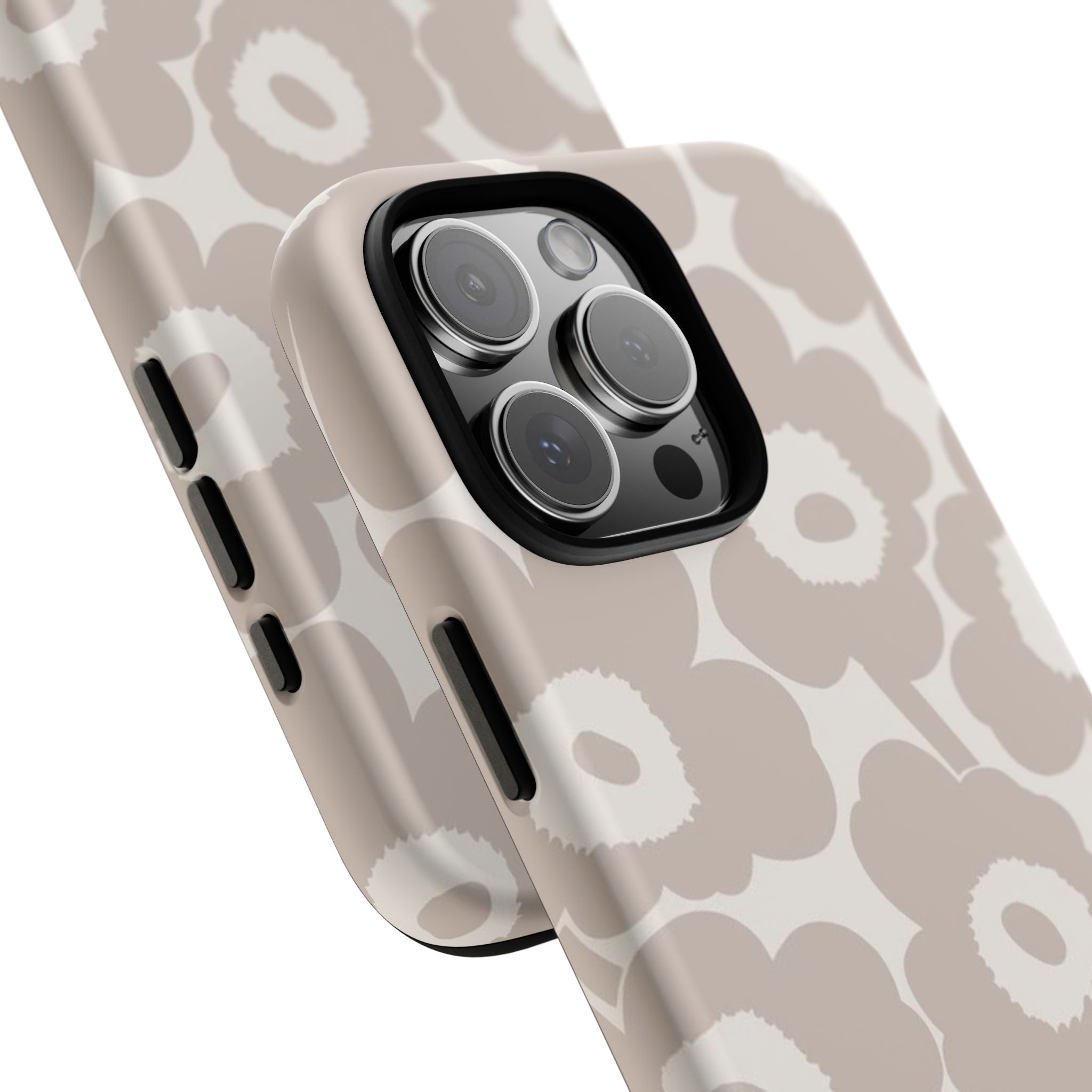 Floral Tough iPhone Case — Neutral Beige Poppy Protective Cover