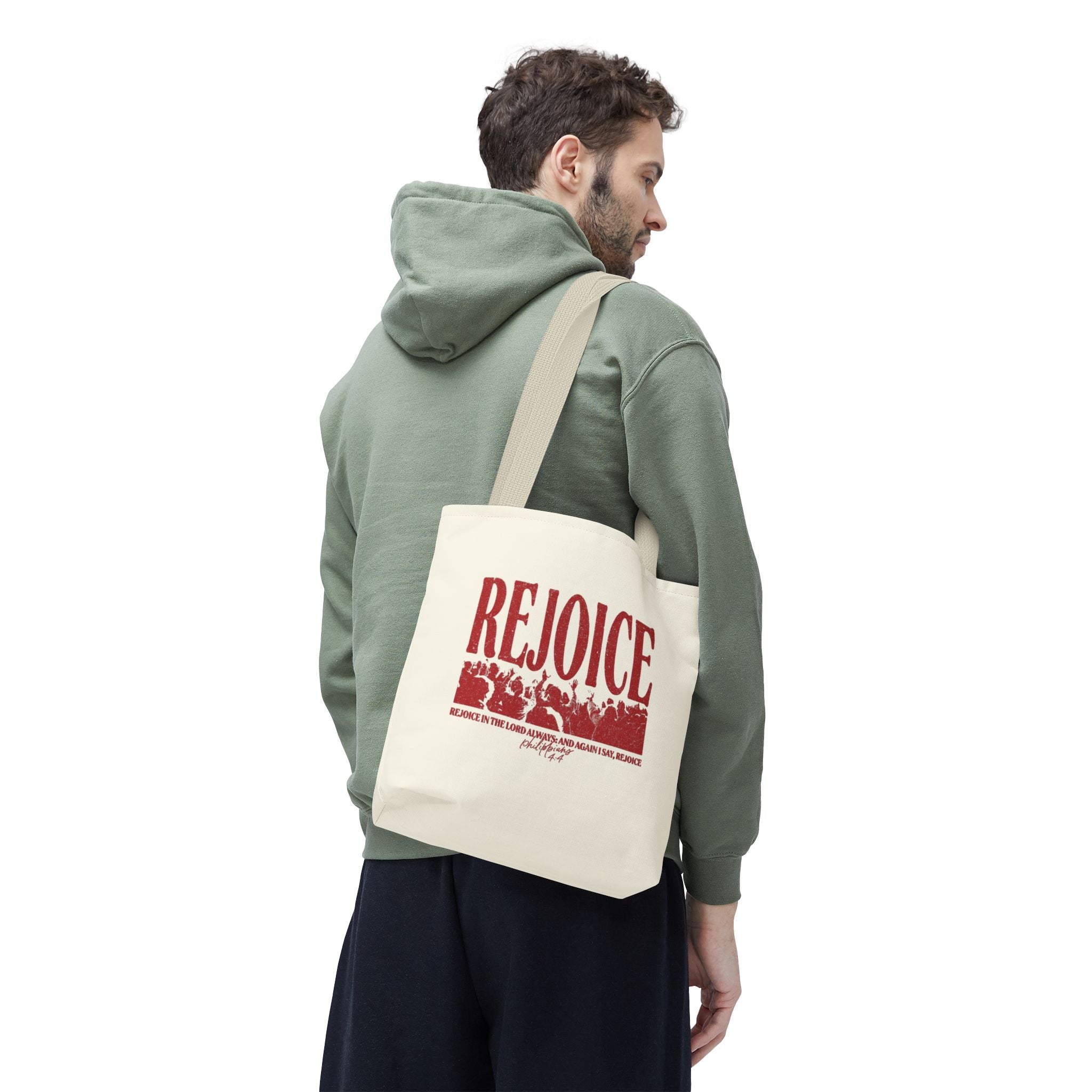 "Rejoice" Graphic Tote Bag