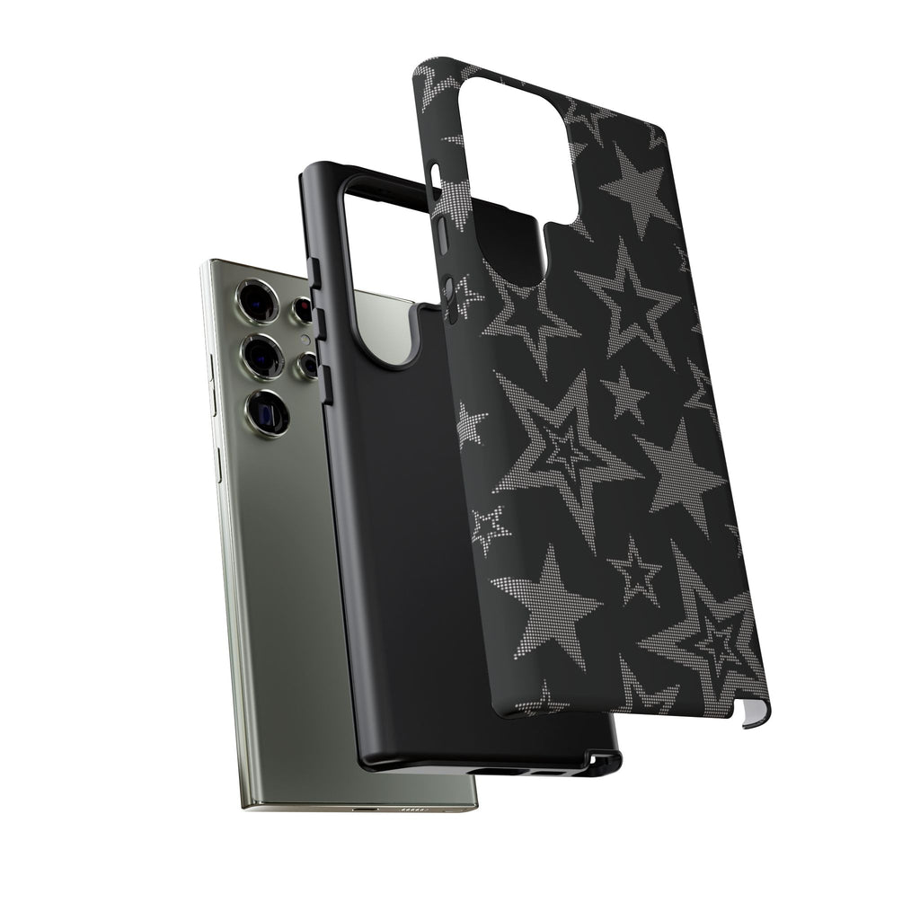 Black Star Pattern Tough Phone Case — Durable Protective Phone Cover
