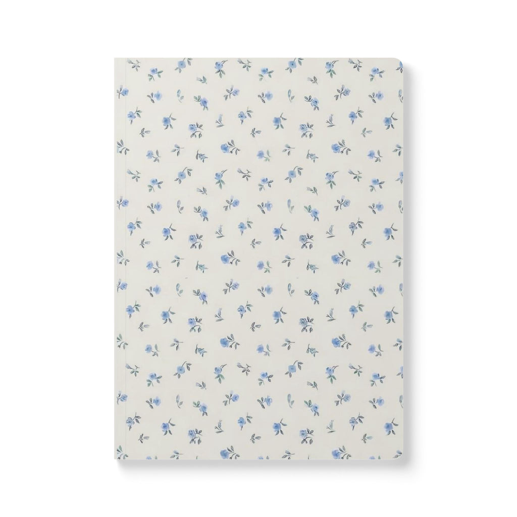 Blue Floral Softcover Journal – Pocket Notebook with Printed Inside Pages