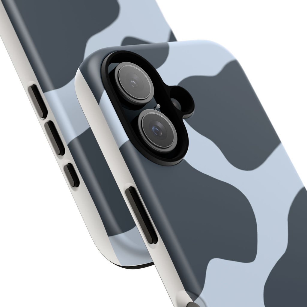 Cow Print Tough iPhone Case — Blue Black Abstract Pattern
