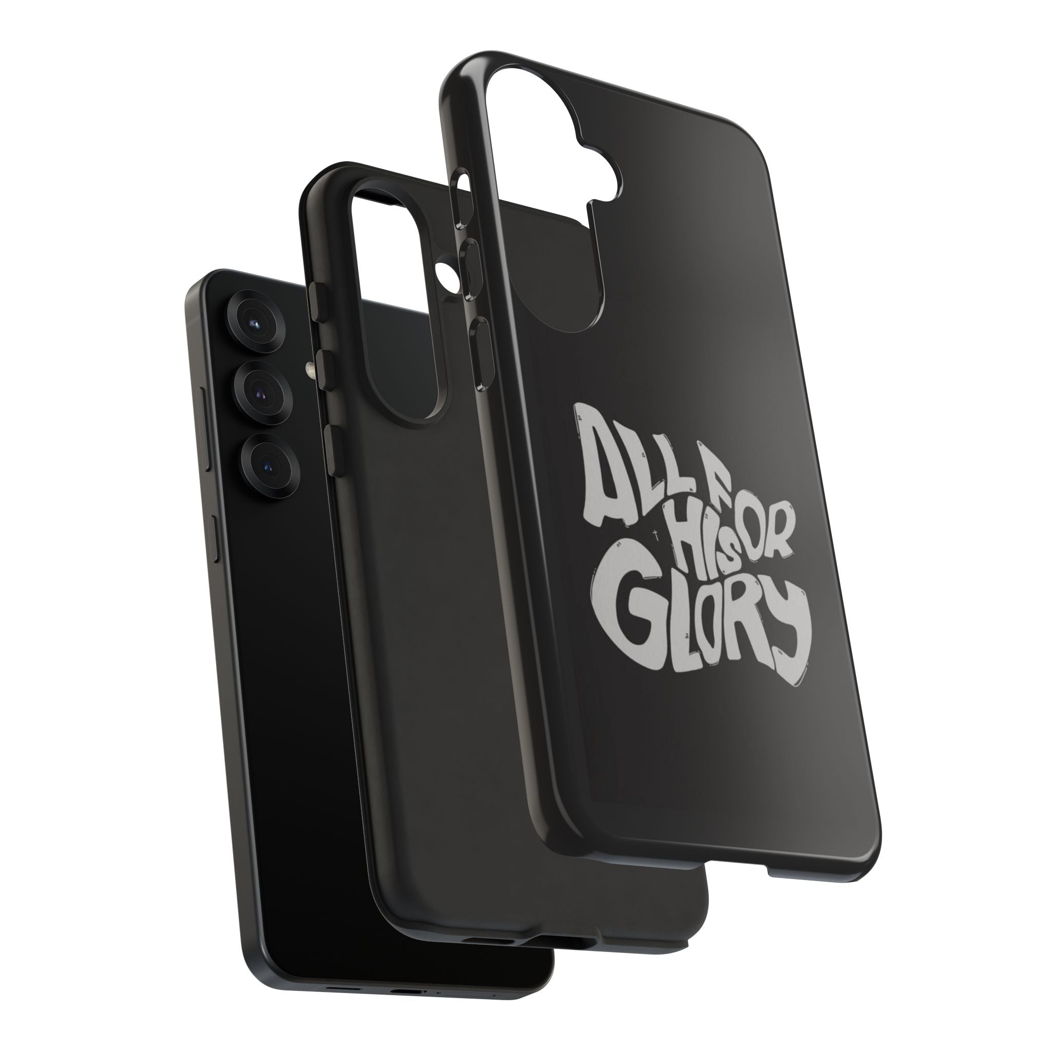All For His Glory Phone Case — Christian Faith Script Protective Cover