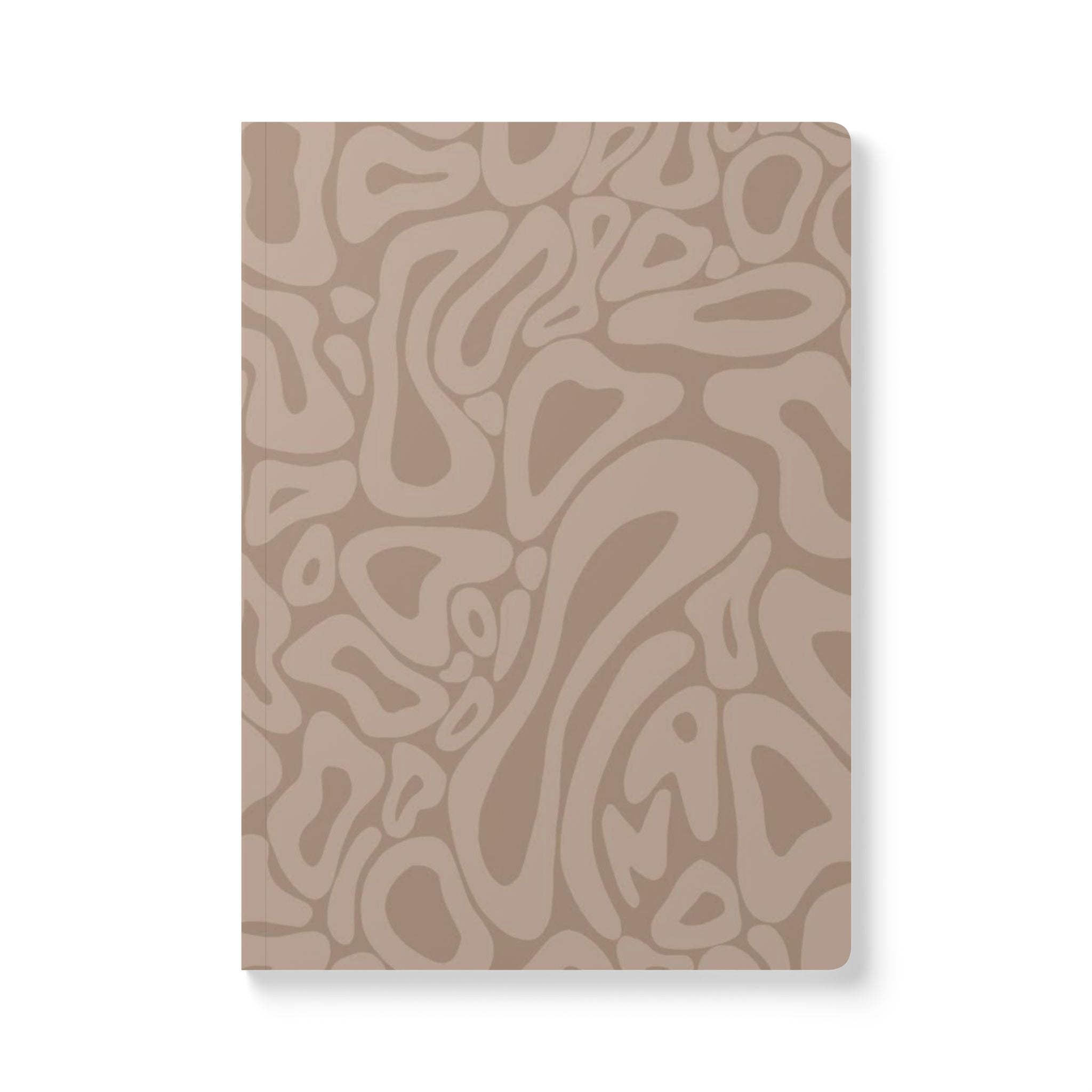 Neutral Abstract Pattern Softcover Journal — Textured Beige Notebook with Inside Prints