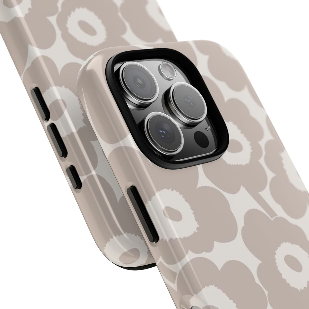 Floral Tough iPhone Case — Neutral Beige Poppy Protective Cover