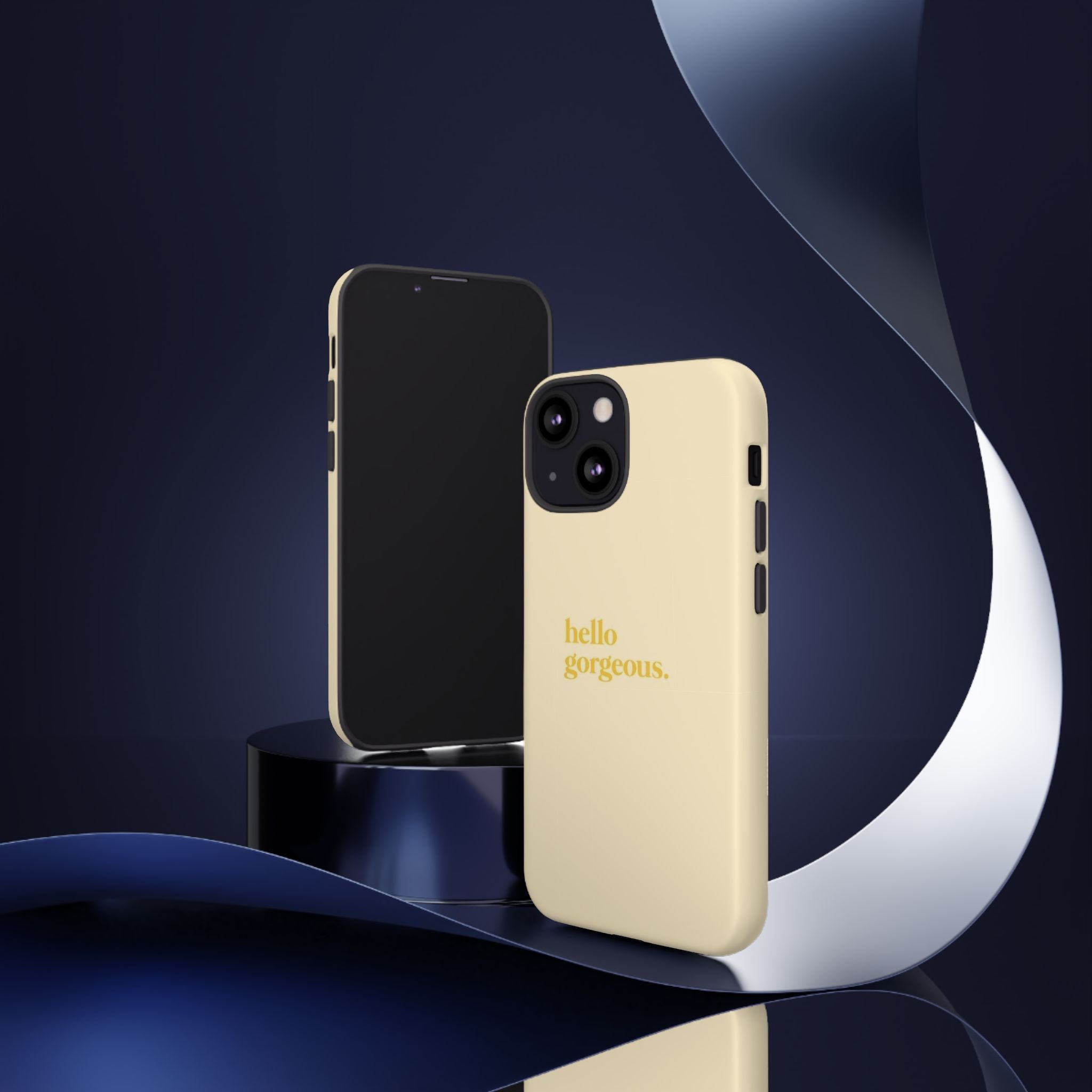Hello Gorgeous iPhone Case — Cream Tough Protective Cover