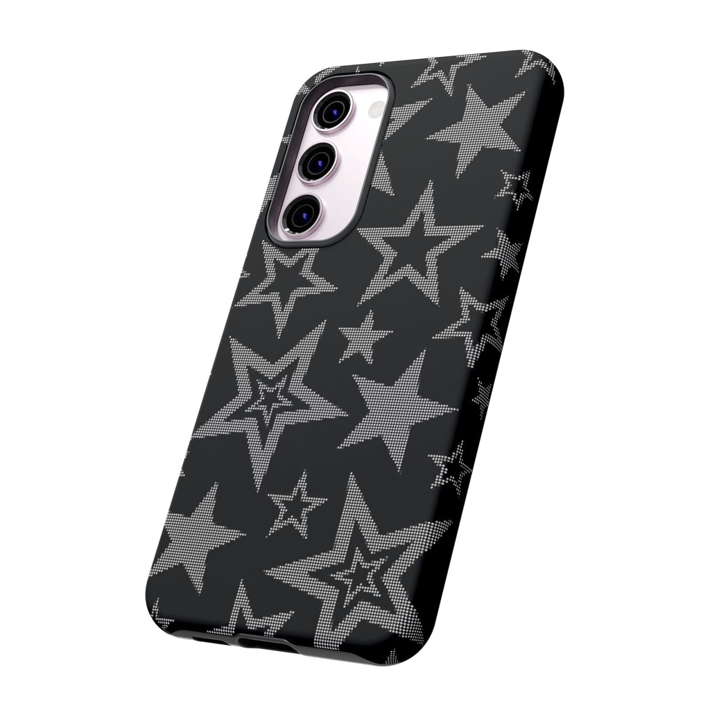 Black Star Pattern Tough Phone Case — Durable Protective Phone Cover