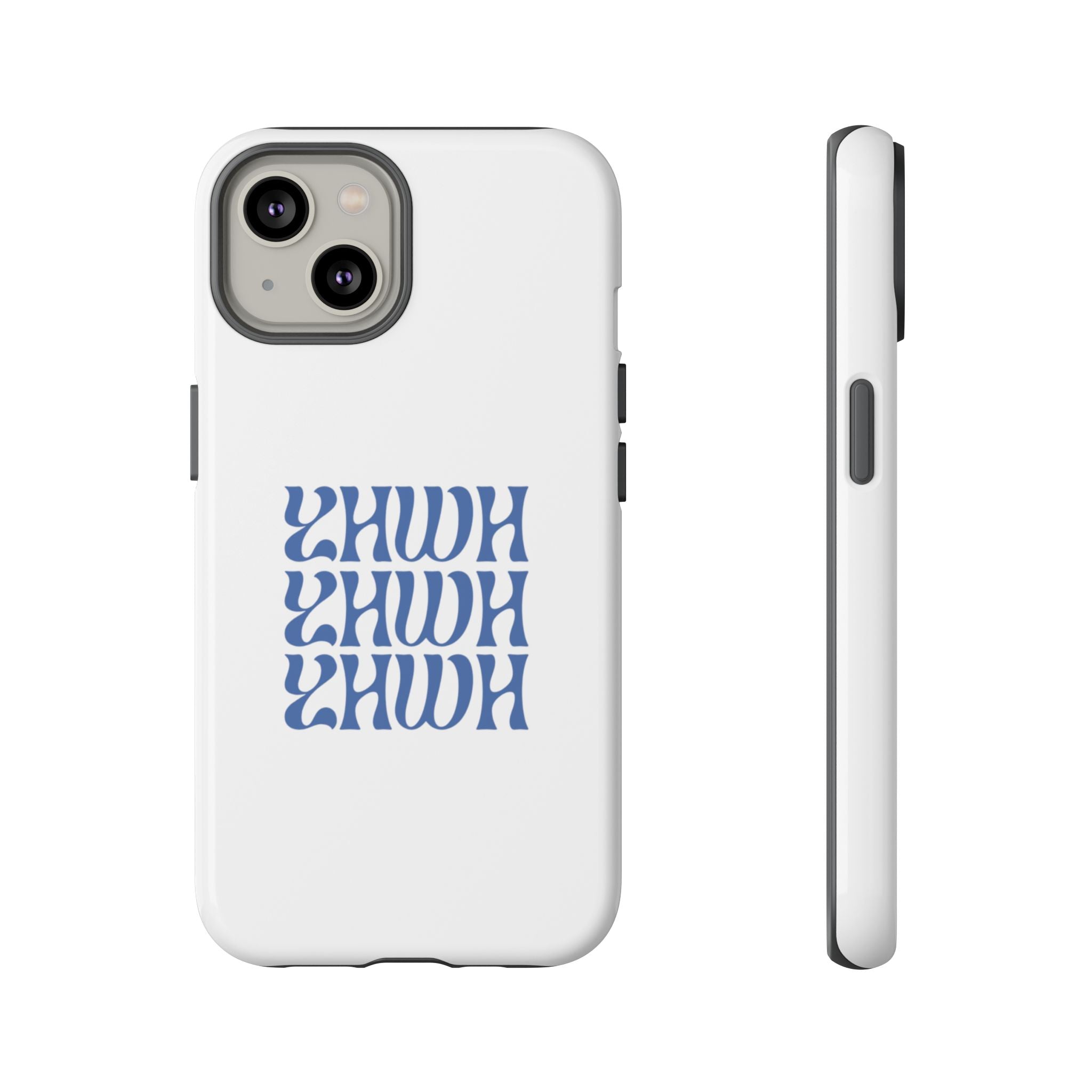 "YHWH" — Retro Blue Wavy Tough Phone Case