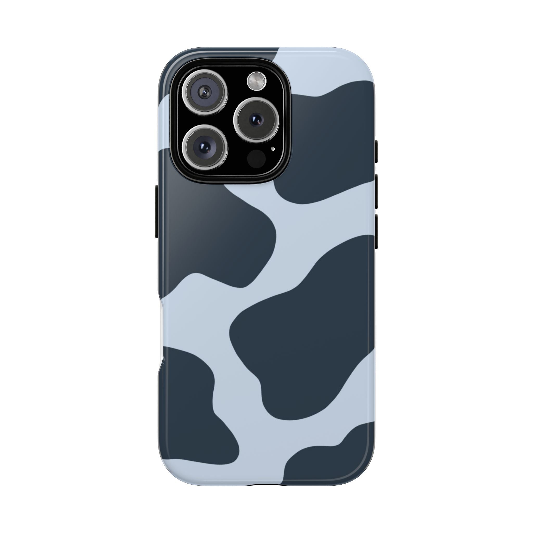 Cow Print Tough iPhone Case — Blue Black Abstract Pattern