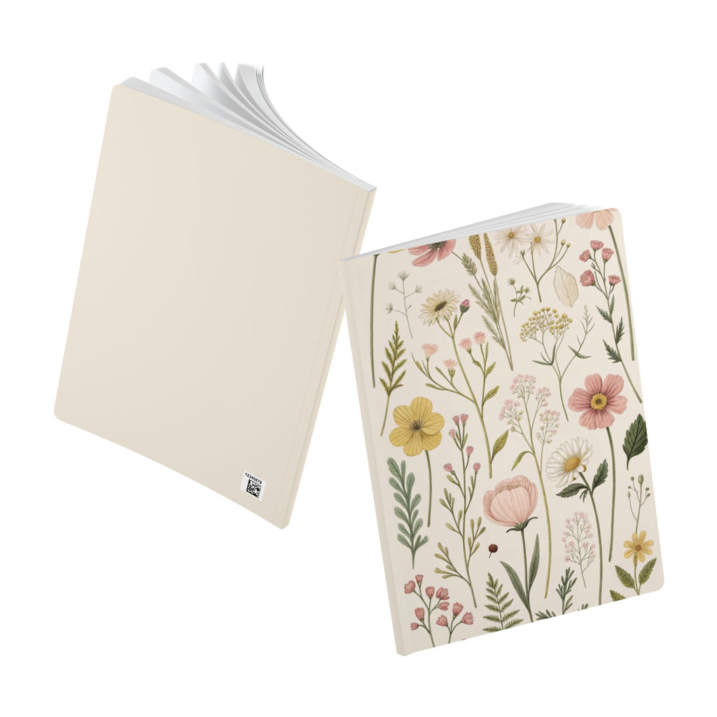 Floral Wildflower Softcover Journal — Botanical Lined Notebook for Notes & Gratitude