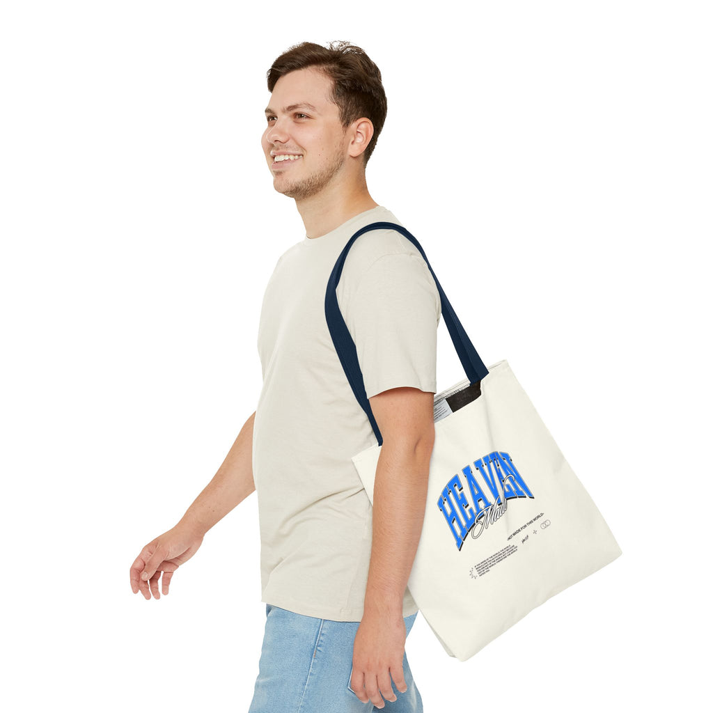 Heaven Music Tote Bag - Retro Blue Graphic All-Over Print