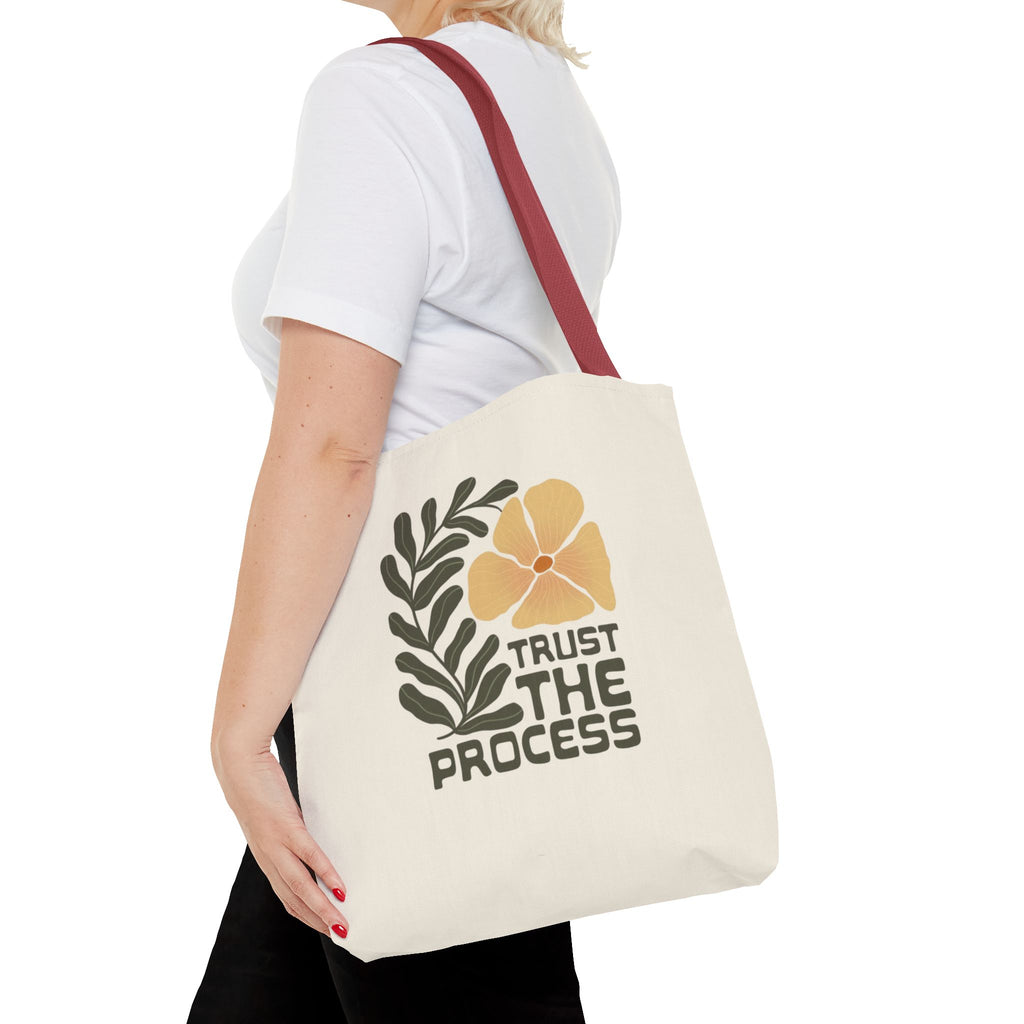 Trust The Process Floral Tote Bag — Inspirational Canvas Shopper