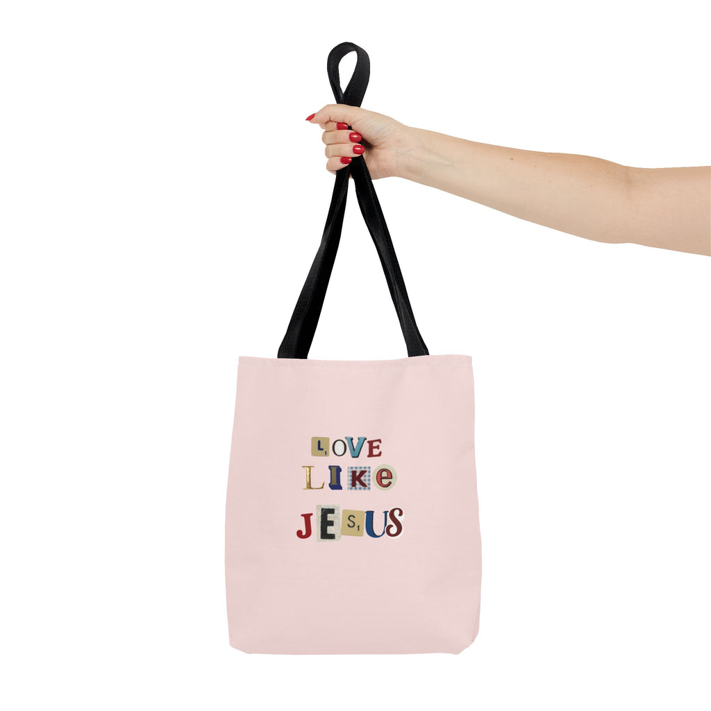 Love Like Jesus Tote Bag — Christian Inspirational Pink Everyday Tote