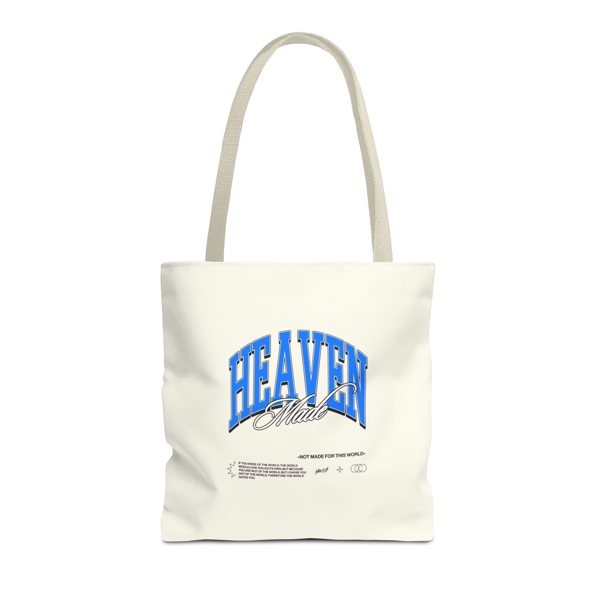 Heaven Music Tote Bag - Retro Blue Graphic All-Over Print